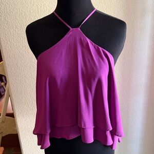Chic Purple Halter Blouse